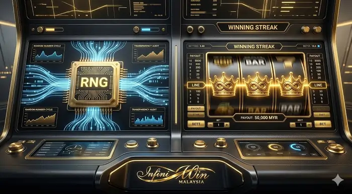 Expert explanation of how do slot machines work online in Malaysia showing RNG technology and secure data encryption.